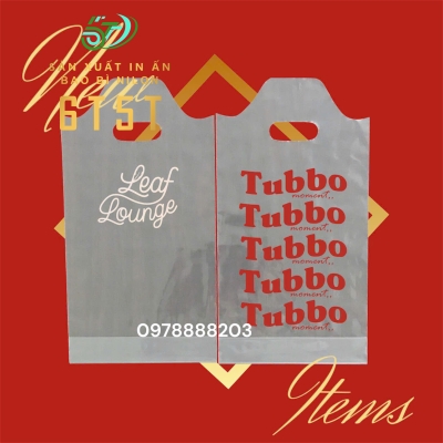 TÚI 1 - 2 LY NHỰA TRONG SUỐT IN ẤN LOGO 